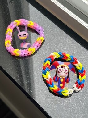 Jax & Pomni TADC handmade rainbow loom bracelet set